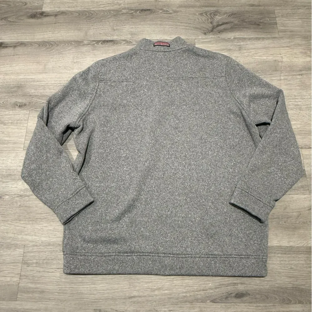 Vineyard Vines Gray Shep Shirt 1/4 Zip Pullover Sweater